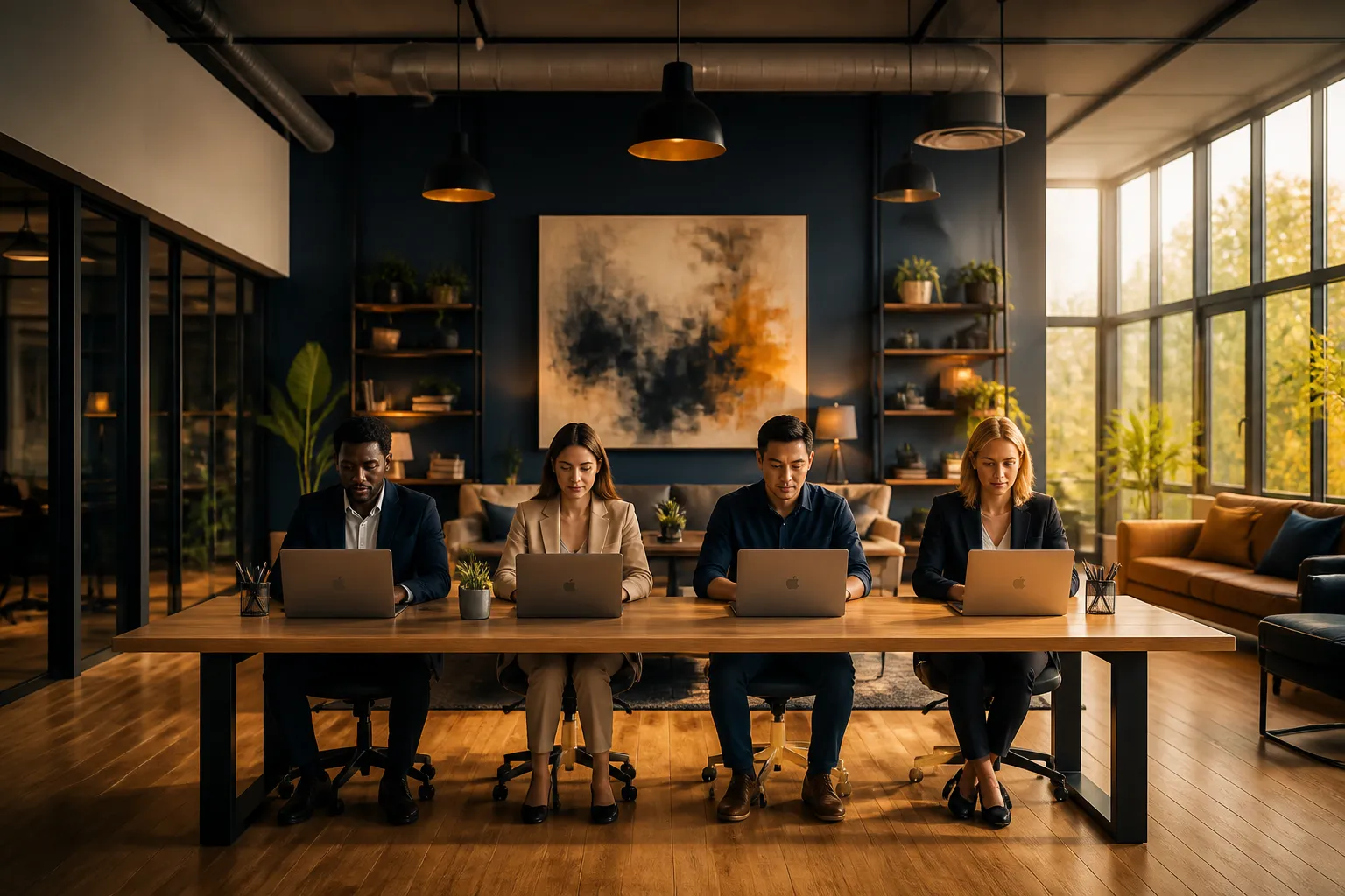 Diverse business teams using digital growth systems